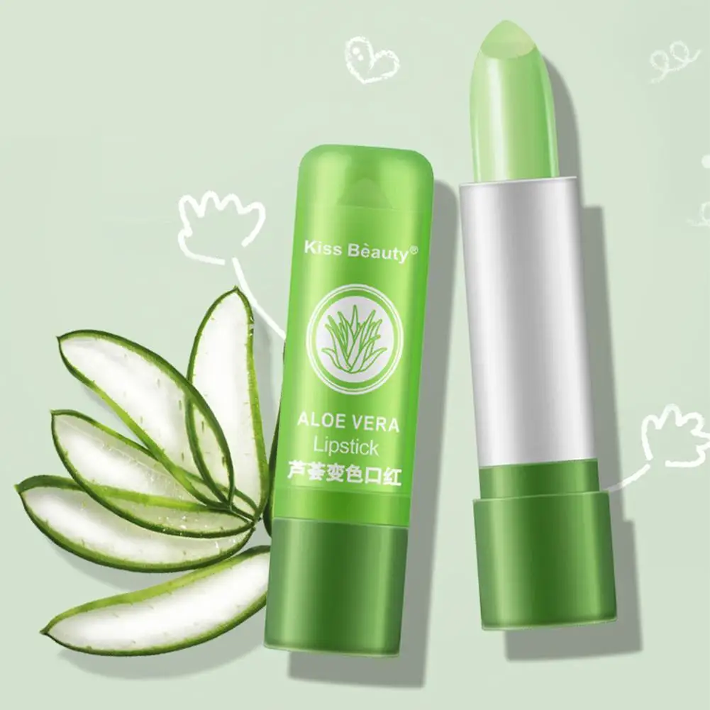 1Pc Moisture Lip BalmยาวนานธรรมชาติAloe Vera Antiยาวนานเปลี่ยนลิปสติก