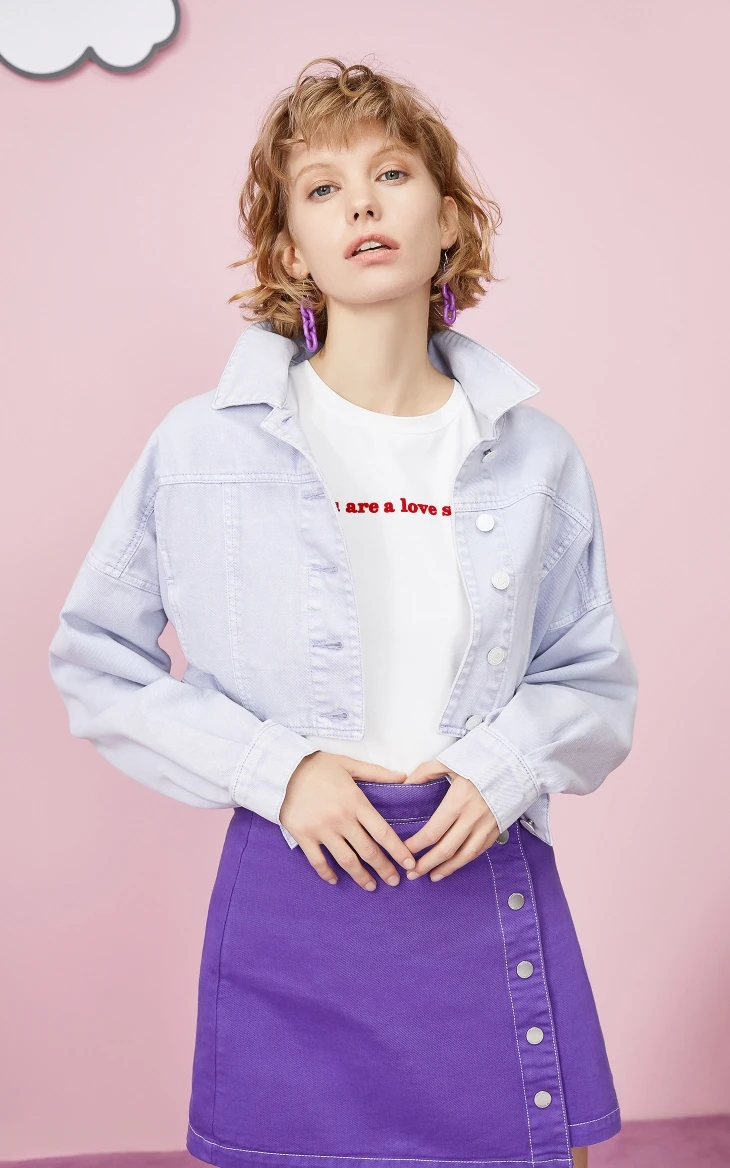 Vero Moda новая джинсовая куртка с открытыми плечами из хлопка с разрезом на подоле | 319357511