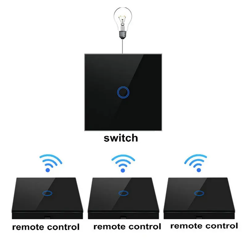 

smart switch Wireless touch Switch for led Light RF Remote Control Glass Screen 1/ 2/ 3 gang Wall Panel button Receiver led Lamp