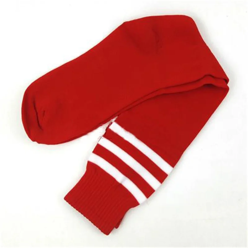 1 пара, женские и мужские полосатые дышащие гольфы, спортивные футбольные длинные прямые носки, гольфы - Цвет: Красный