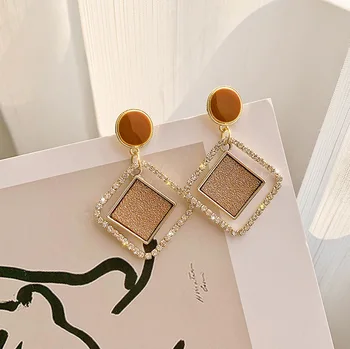 

Geometry Rhombus Earrings Women's Elegant South Korea 2020 New Style Earrings Normcore Style Ear Stud High Grad