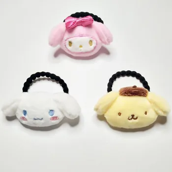 

1PC New Japanese Anime Melody Pudding Cinnamoroll Dog Doll Plush Hair Rope Plush Toys Cartoon Plush Hairpin for Girl Kid Gifts