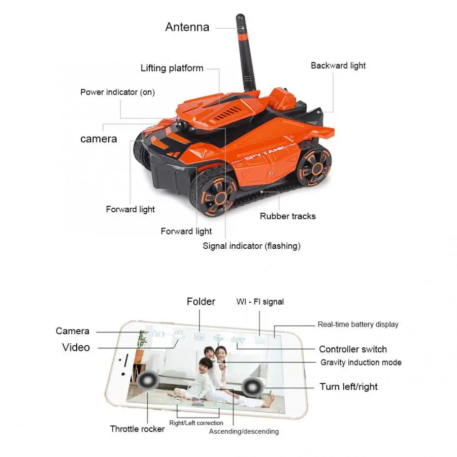 Hot RC Tank with WiFi HD Camera Phone Control Tank Vehicle Model Toy