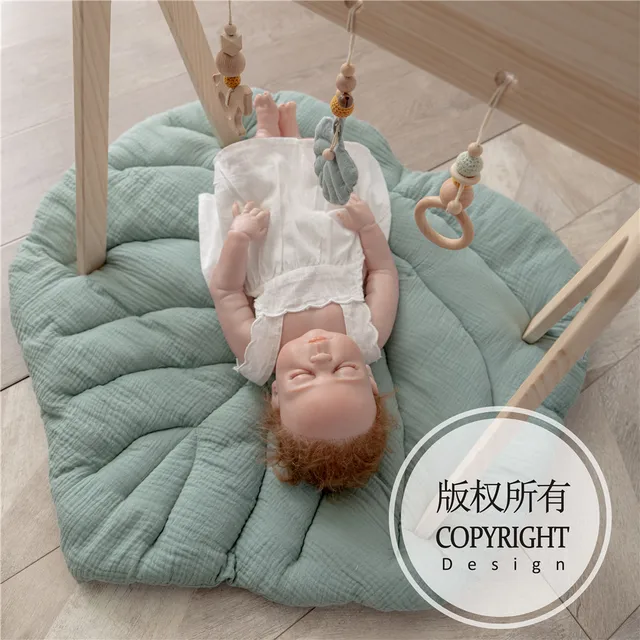 1pc Baby Play Mat Nordic Cotton Soft Leaf Leaves Shape Rugs Crawling Blanket For Children Baby Play Mat Children Room Decoration 5