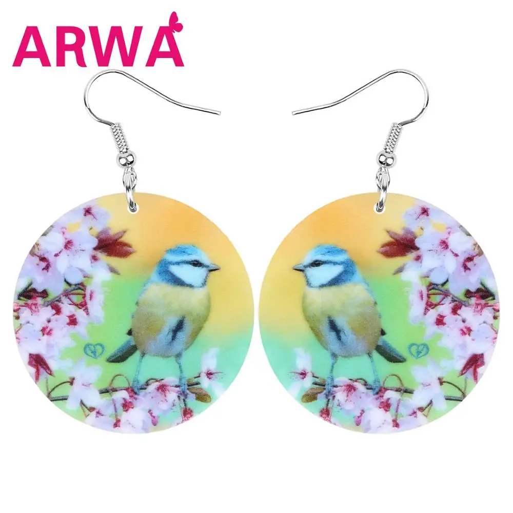 ARWA акриловые круглые Сережки для паруса астетические большие цветы птица