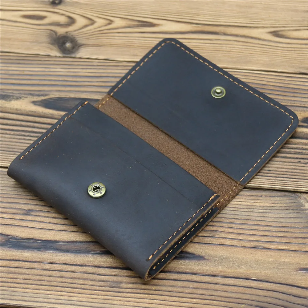 ID/Credit Card Holder Bifold Front Pocket Wallet Genuine Leather Vintage Cow Leather Unisex Wallet Credit Card Holder Travel