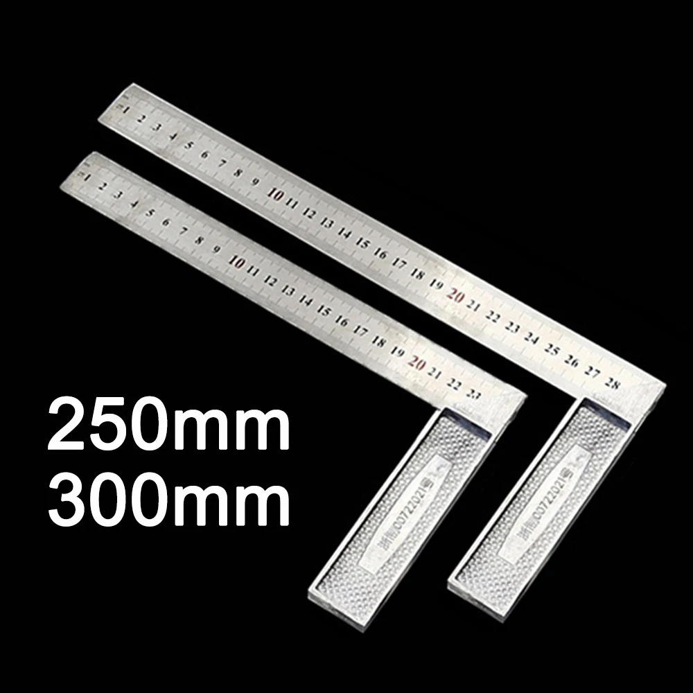 30cm Stainless Steel Right Angle Measuring Rule Tool Square Ruler 0-12 Inches
