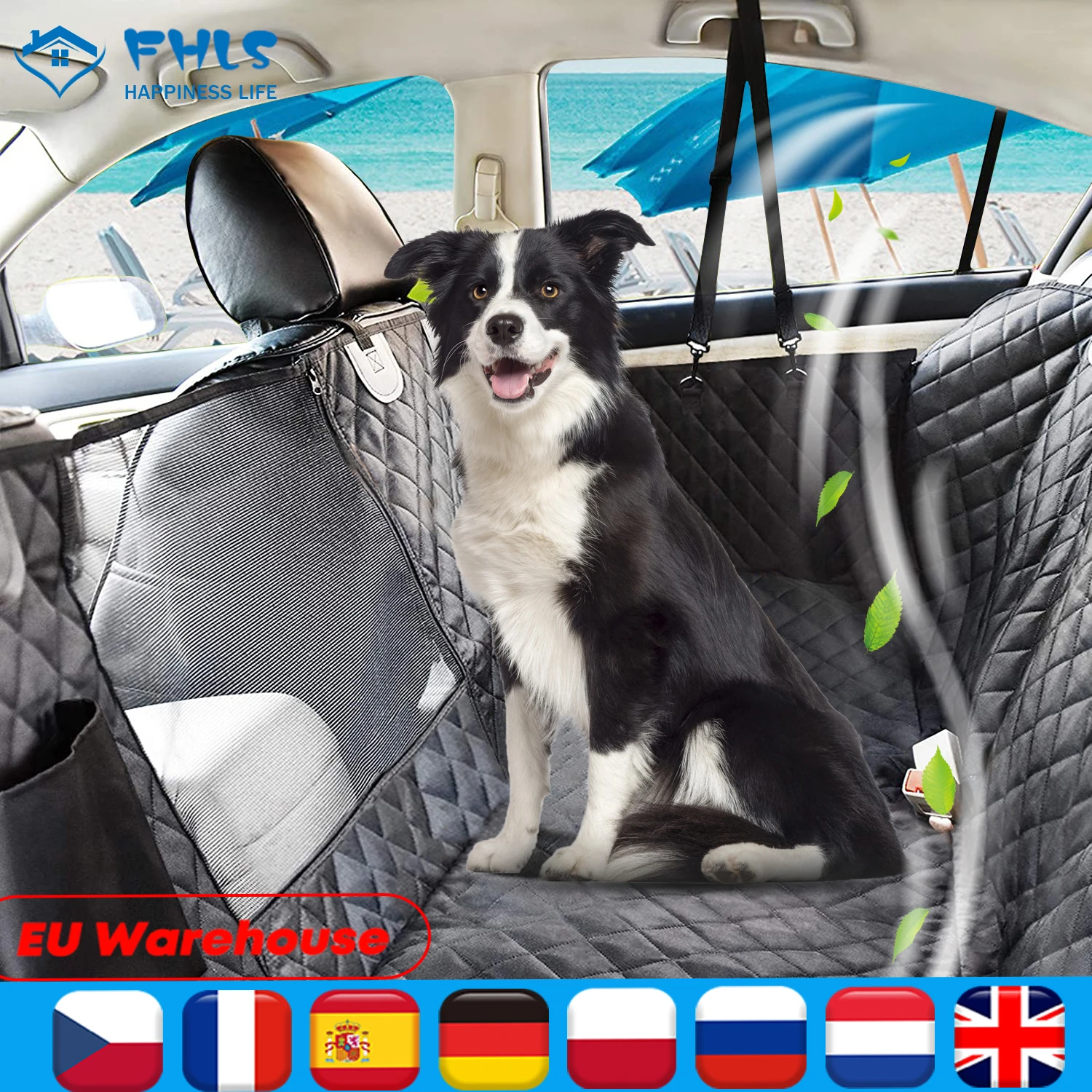 Protector para asiento de coche para perros resistente a arañazos resistente al agua coche asiento trasero Protector Gato perro Protector para asiento de coche con Visible de malla de ventana camas para perro cama gato
