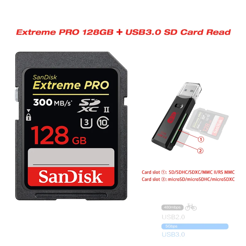 SanDisk Extreme PRO sd-карта 128 Гб 64 Гб SDXC SDHC cartao de memoria 32 Гб UHS-II карта скорость видео U3 флэш-карта для 4K видео - Емкость: SDXPK-128G and C396