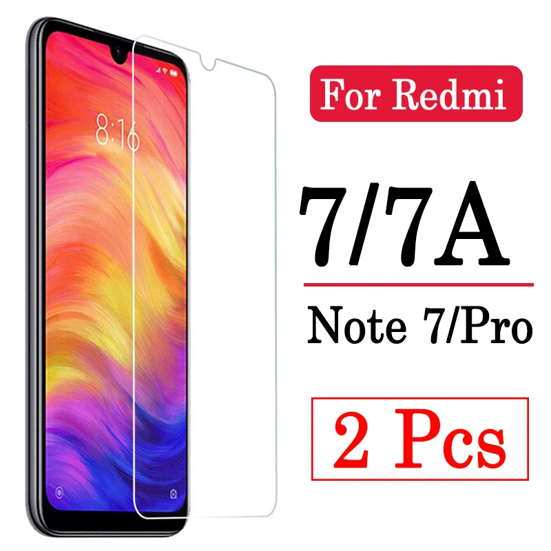 

2pcs for xiaomi redmi 7a glass screen protector protective film tempered glas xiaomei xaomi xiami red mi note 7 a pro tremp 7pro