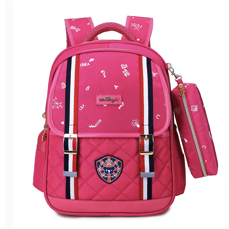 rose Нейлон геометрический принт Детские Рюкзаки mochilas infanti escolar bolsas bolsos mujer для подростков девочек мальчиков - Цвет: rose