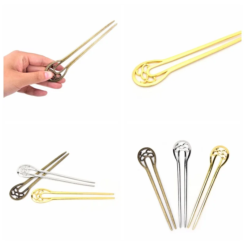 1Pcs Retro Women 16cm Long Metal Wedding Party Hair Stick Pick Fork Antique Hairpin Hair Jewelry