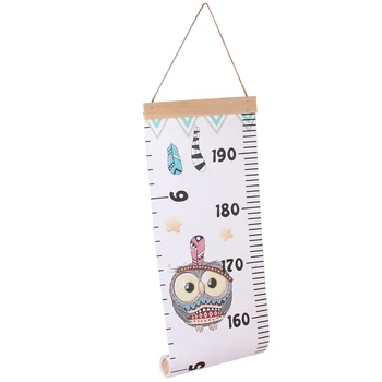 

78.7 x 8.3in Baby Growth Height Chart Canvas Cartoon Patterns Baby Growth Handing Removable Wall Ruler for Kids Height Measure