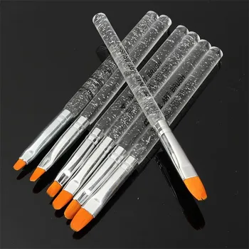 

7pcs Nail Art Crystal Brush UV Gel Builder Painting Dotting Pen Carving Tips Manicure Salon Tools Nail Art Brush Pen Tool Dec