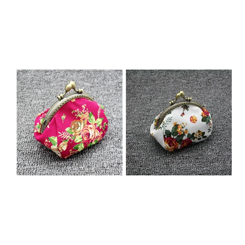 2x кошелек Женский винтажный цветочный мини клатч (розовый красный и белый)| |