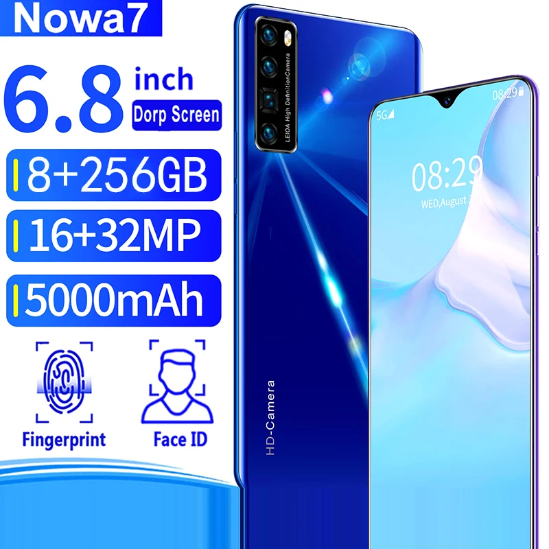 

2020 NOWA 7 All-in-one Machine Facial Recognition Hot Curved Glass Dual SIM Dual Standby 8+256GB Support 4G Network Wifi GPS