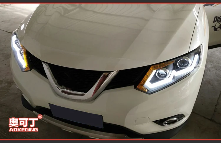 Головной фонарь для автомобиля Nissan X-trail- Rouge головной светильник s противотуманный светильник s дневной ходовой светильник DRL H7 светодиодный Биксеноновая лампа автомобильные аксессуары
