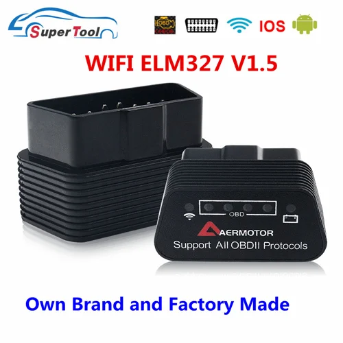 OBD2 ELM327 V1.5 wifi ELM327 V1.5 Bluetooth 3,0/4,0 автоматический сканер ELM 327 V1.5/1,5 Wi-Fi/Bluetooth 4,0 Поддержка Android/IOS/PC - Цвет: AER ELM327 WIFI