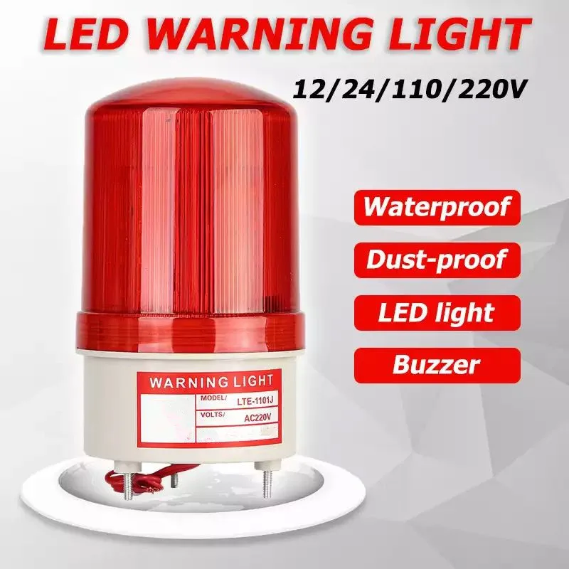 LTE-1101J Sound and Light Alarm 12V24V220V Flashing Rotating Warning emergency warning lamp warning light security flashing light warning beacon light emergency warning flare