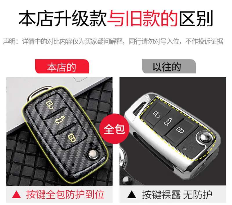 Чехол для ключей автомобиля ABS для VW Golf Bora Jetta POLO GOLF Passat Skoda octevia A5 Fabia seat Leon Golf-7 Tiguan-L Автомобильный брелок для ключей