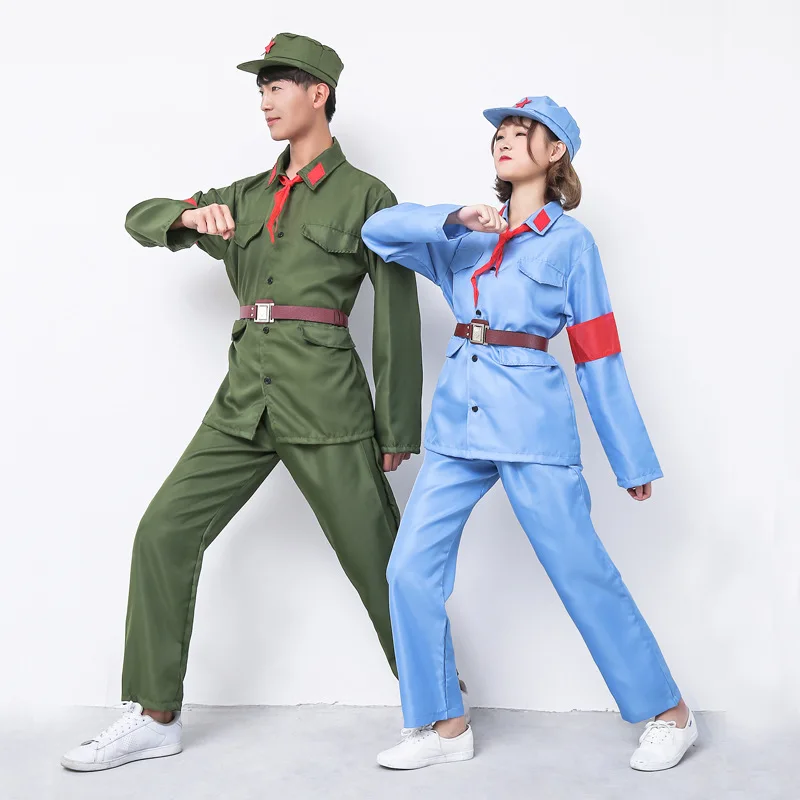 

Adult Children Small Uniform Costume Red Guards the Red Army Eight-Way Clothing War Liberation Cap Performance Unisex Nation