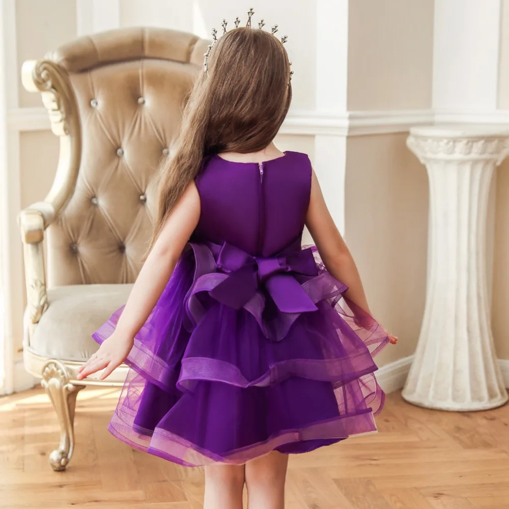 Новое платье для девочек платье принцессы платье без рукавов для девочек детское платье с бисером детское свадебное платье для девочек