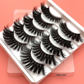 

Mikiwi 5Pairs 3D Faux Mink Hair False Eyelashes Natural/Thick Long Eye Lashes Wispy Makeup Beauty Extension Tools