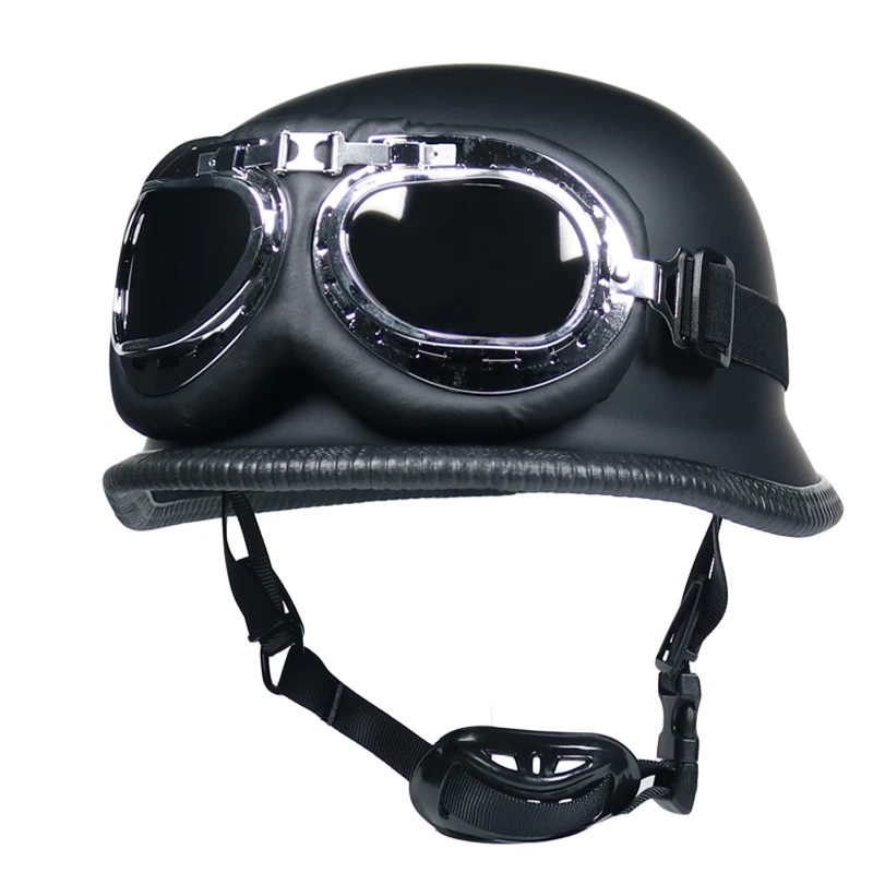 Motos, accesorios y piezas Cascos Morning May Casco de Moto con Gafas de  Estilo alemán de Segunda Guerra Mundial 