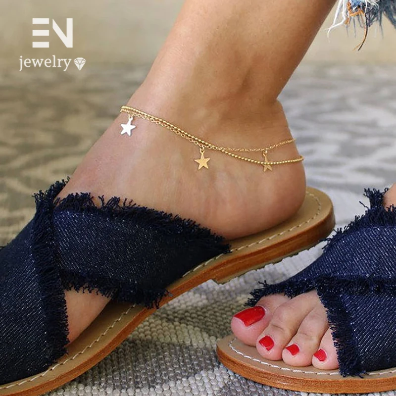 Beach Ankle Bracelet Boho Jewelry Multilayer Star Gold Anklets For Women Foot Bracelet Leg Chain Summer Beach Accessories Beach Ankle Bracelet Boho Jewelry Multilayer Star Gold Anklets For Women Foot Bracelet Leg Chain Summer Beach Accessories