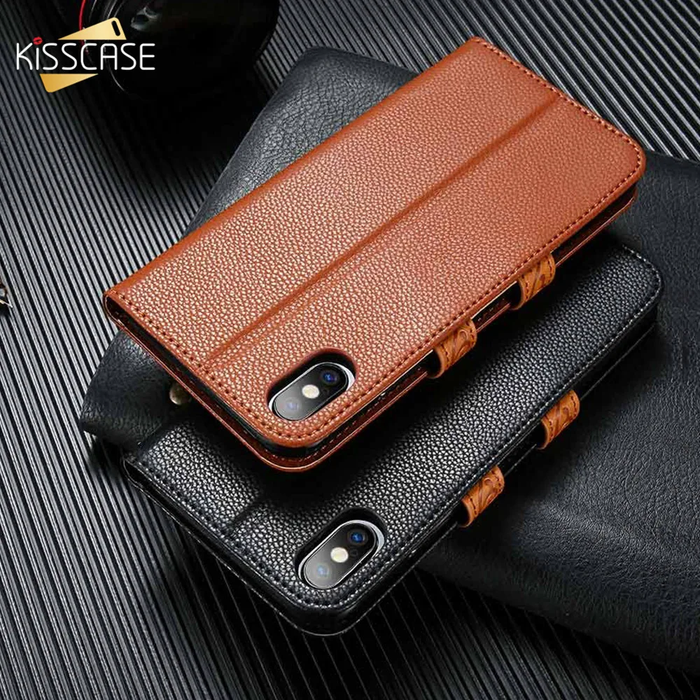 KISSCASE кожаный чехол на кнопках для Xiaomi Redmi 6A 6 Pro 5 Plus 5A однотонный с тотемным