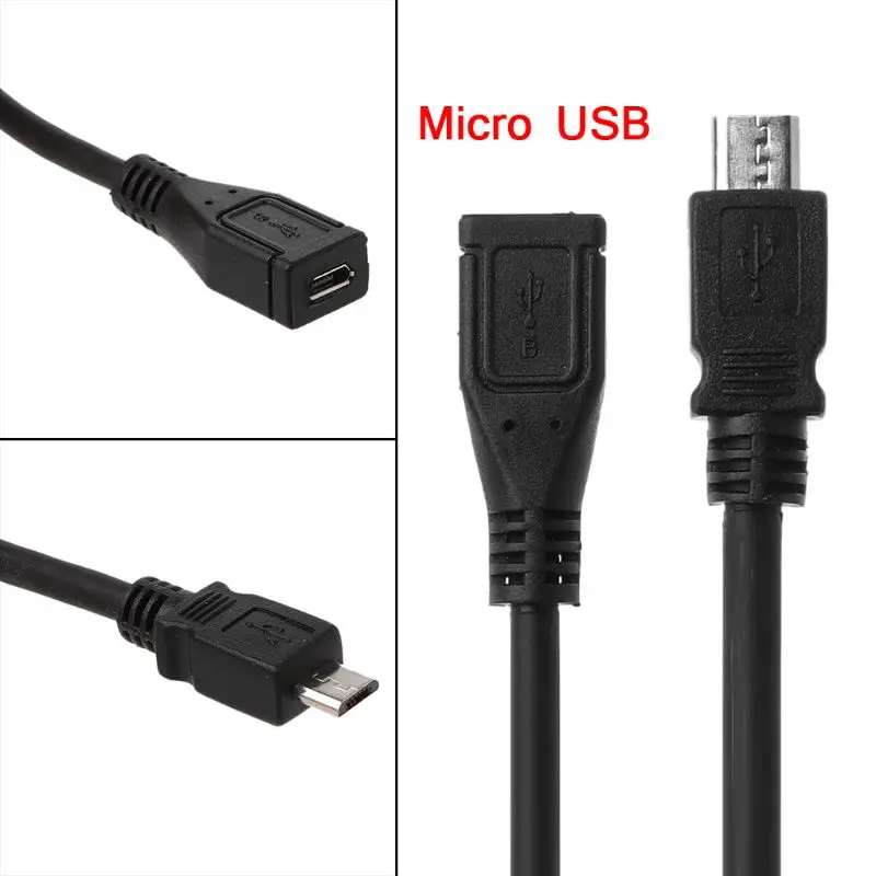 Micro USB женский и мужской Расширение синхронизации данных кабель провод для Samsung huawei Xiaomi Android мобильный телефон планшет 0,3 m/1 m/2 m/3 m/5 m