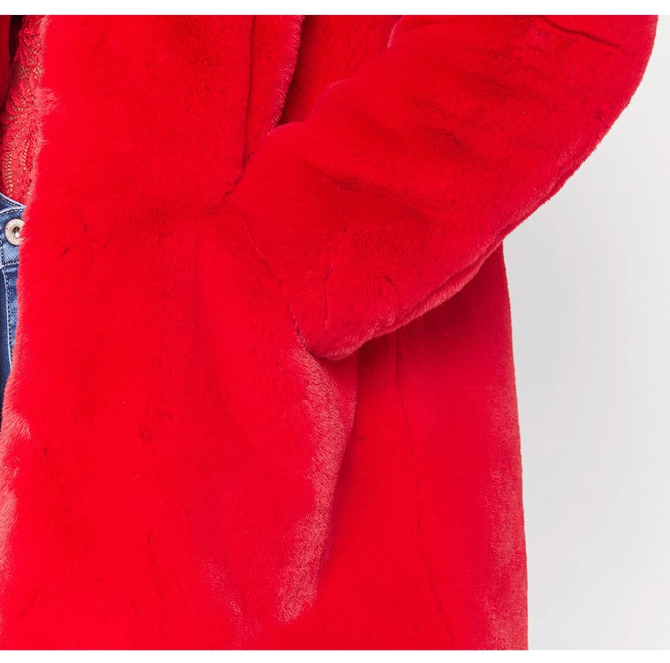 Зимнее пальто из искусственного меха, женское плотное теплое свободное плюшевое меховое пальто, женское однотонное пушистое пальто с длинным рукавом, куртки размера плюс 4XL