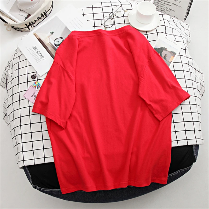 Hirsionsan Basic Cotton T Shirt Women Summer New Oversized Solid Tees 7 Color Casual Loose Tshirt Korean O Neck Female Tops