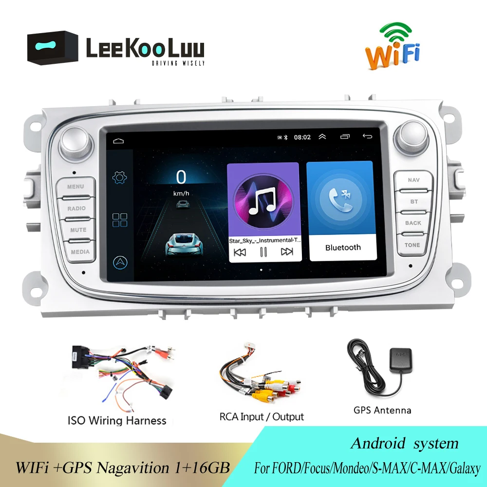 LeeKooLuu 2din автомобильный мультимедийный плеер Android 9 gps Wi-Fi Авто 2 Din для FORD