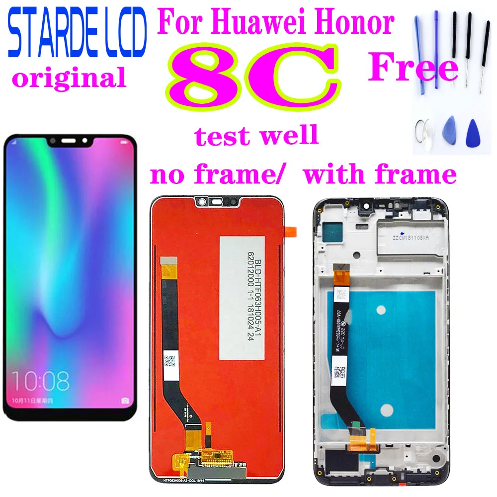

Original for Huawei Honor 8C LCD Display Screen Touch Digitizer Assembly with Frame for Honor 8C BKK-AL10 BKK-L21 LCD Display
