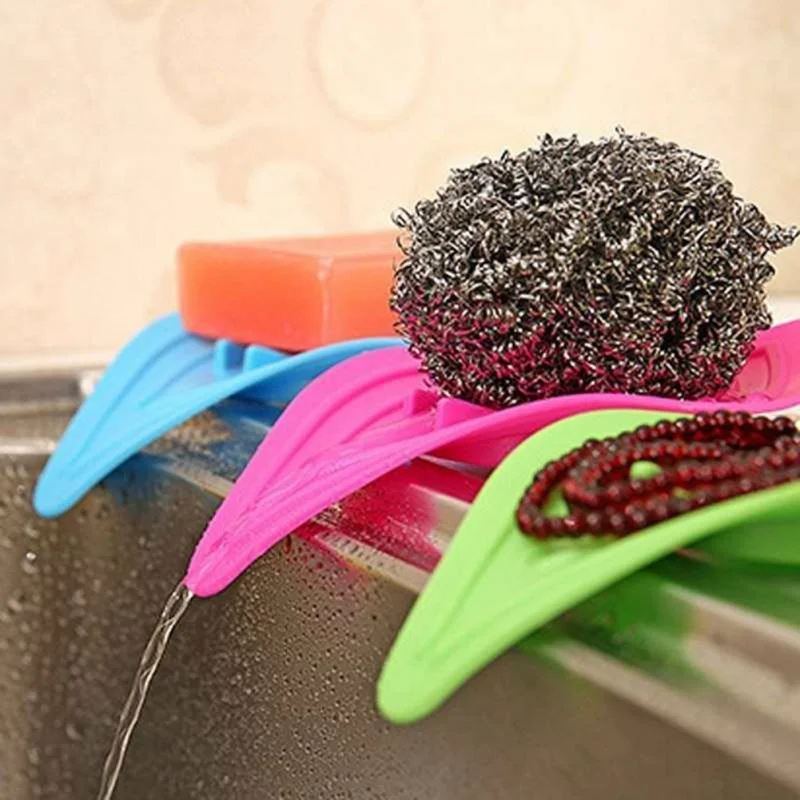 

Leaf Shape Soap Drain Rack Sink Waterfall Bathroom Drain Plate Tray Holder Organizer Soap Box Holder Kitchen Storage Shelves