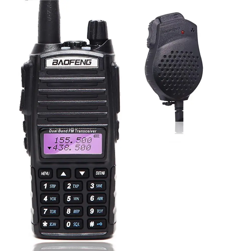 BaoFeng UV-82T трехдиапазонная рация ham vhf 220-260Mhz uhf Band amatuer портативная двухсторонняя рация UV-5R - Цвет: add speaker