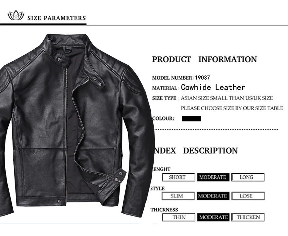 Chaqueta cuero hombre куртка кожаная куртка популярная мужская куртка из натуральной кожи тонкая байкерская куртка крутая 19037-5