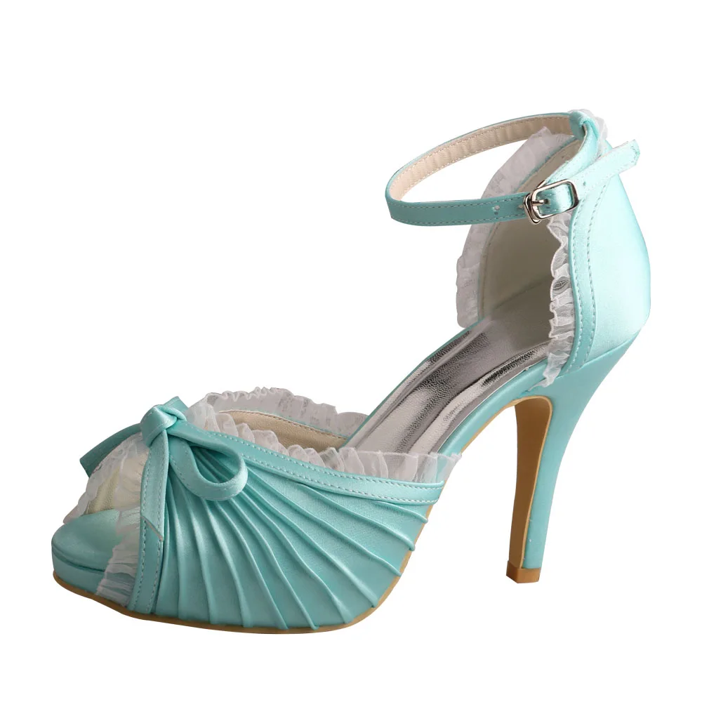 

Stock Mint Green Platform Sandals Heels for Wedding 10CM Heel