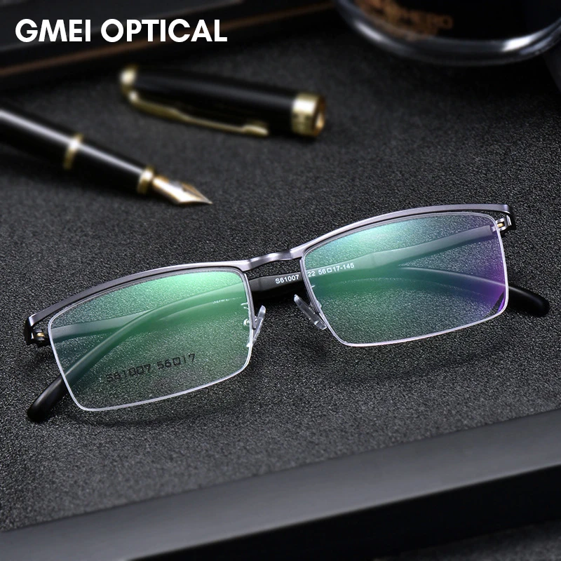 

Business Men Browline Half Rim Glasses Frame Metal Alloy Eyeglasses Fashion Optical Eyewear Men's Spectacles Prescription Frames