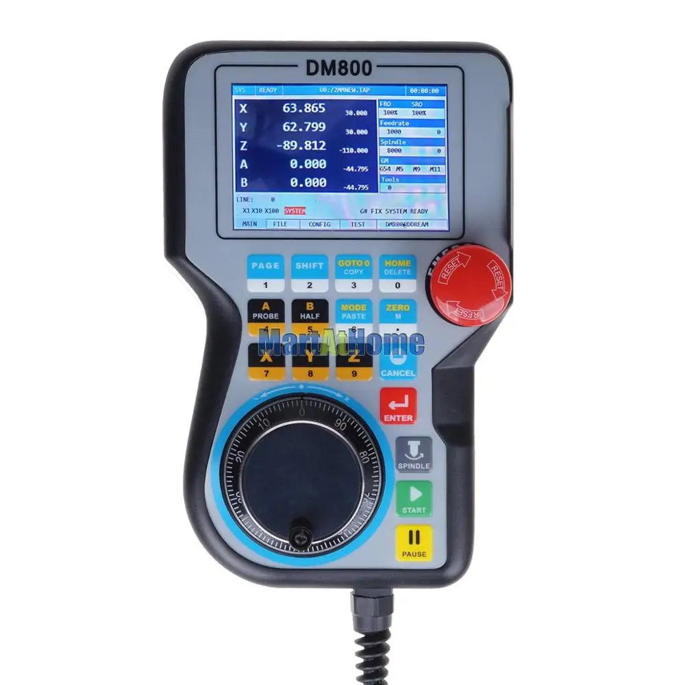 Высокая-конец DM800 Ethernet 3/4/5 Axis CNC Управление Системы в автономном режиме Управление; Поддержка г-код u-диск чтения 3," на тонкопленочных транзисторах на тонкоплёночных транзисторах MPG и Estop кнопка