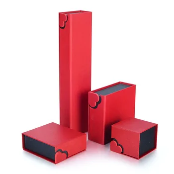 

1 Pcs Romantic Jewelry Box Bracelet Bangle Necklace Pendant Ring Gift Soft Display Case Wedding Gift Box Red Sweet Style