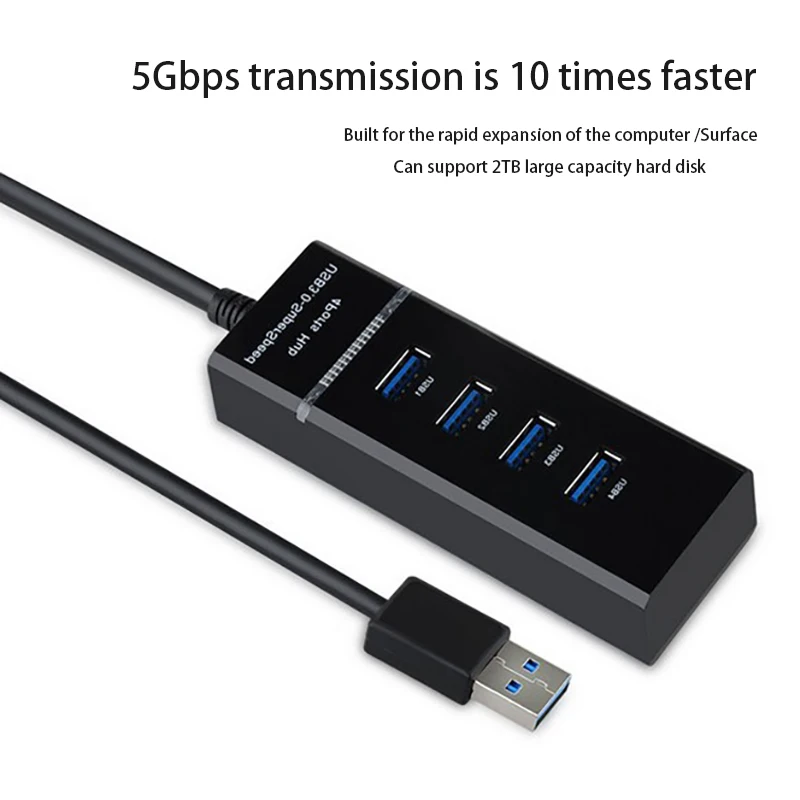 4 порта Высокоскоростной USB 3,0 концентратор портативный мульти USB порт разветвитель для поверхности MacBook Air профессиональный принтер для ноутбука usb-хаб