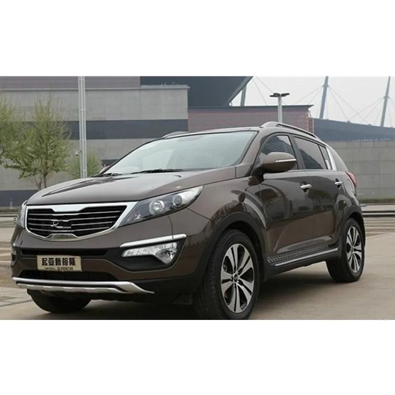 For KIA Sportager 2011 2012 2013 High quality plastic ABS Chrome Front+Rear bumper cover trim Car-styling