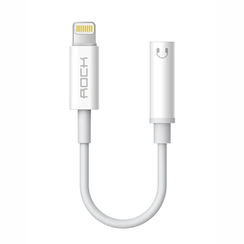 White ROCK Lighting на 3,5 мм разъем AUX аудио OTG адаптер для iPhone X 7 8 6S Plus преобразователь для наушников музыкальный разъем Adaptador кабель - Цвет: White