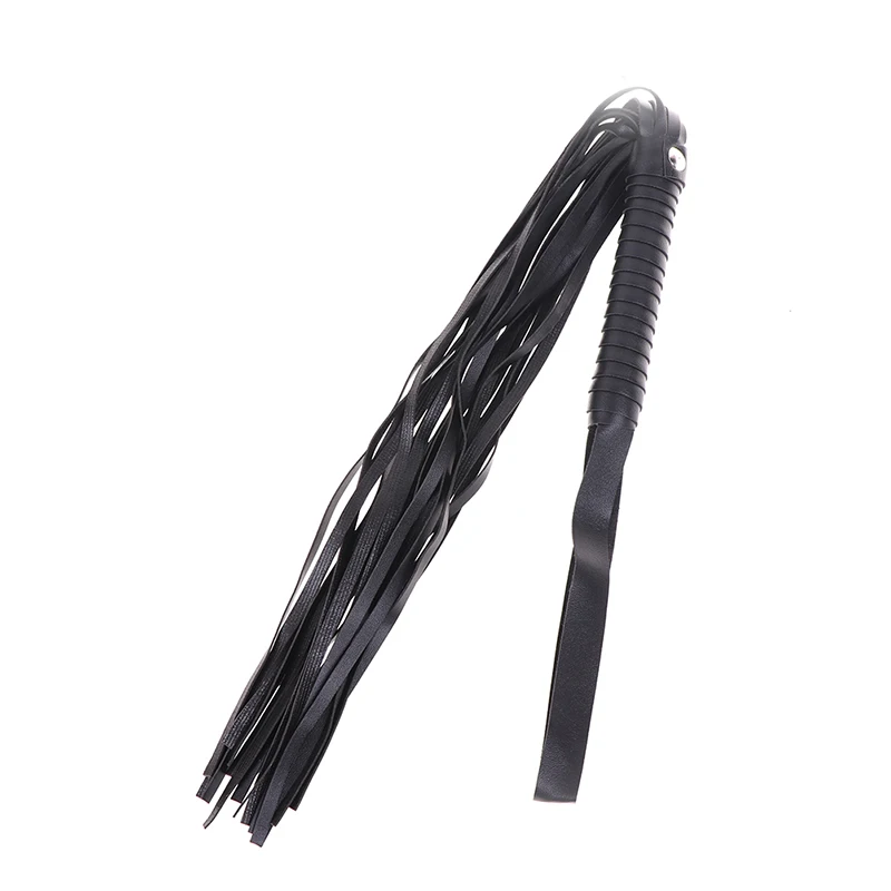High Quality Pu Leather Pimp Whip Racing Riding Crop Party Flogger Hand Cuffs Queen Black Horse Riding Whip 1pcs