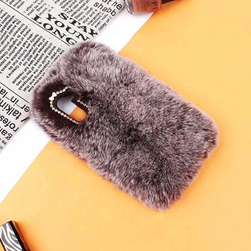 Коричневый Пушистый чехол для samsung Galaxy Note 10+ 10 Plus милый плюшевый мех ТПУ бриллиантовый ювелирный мягкий чехол для Phnoe - Цвет: Коричневый