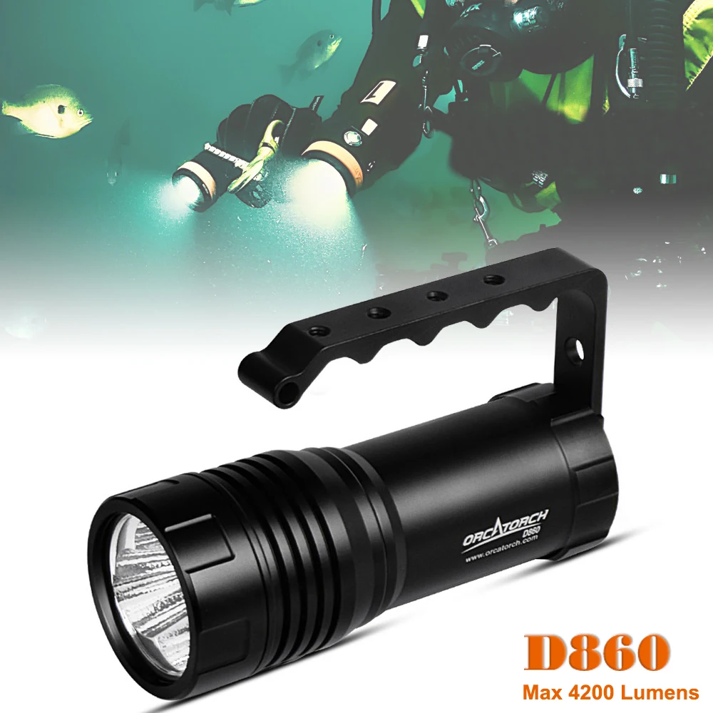 

LED Flashlight Torch D860V Waterproof 4000 Lumens 3 XHP50 Diving Flashlight Underwater 150m for Professional Diving Camping