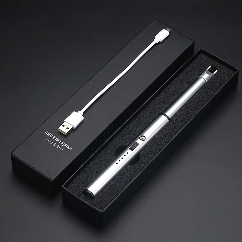 

New USB LED Charging Cigarette Lighter Creative Arc Lighter Windproof Flameless Electronic Lighter For Outdoor BBQ Plasma Arc