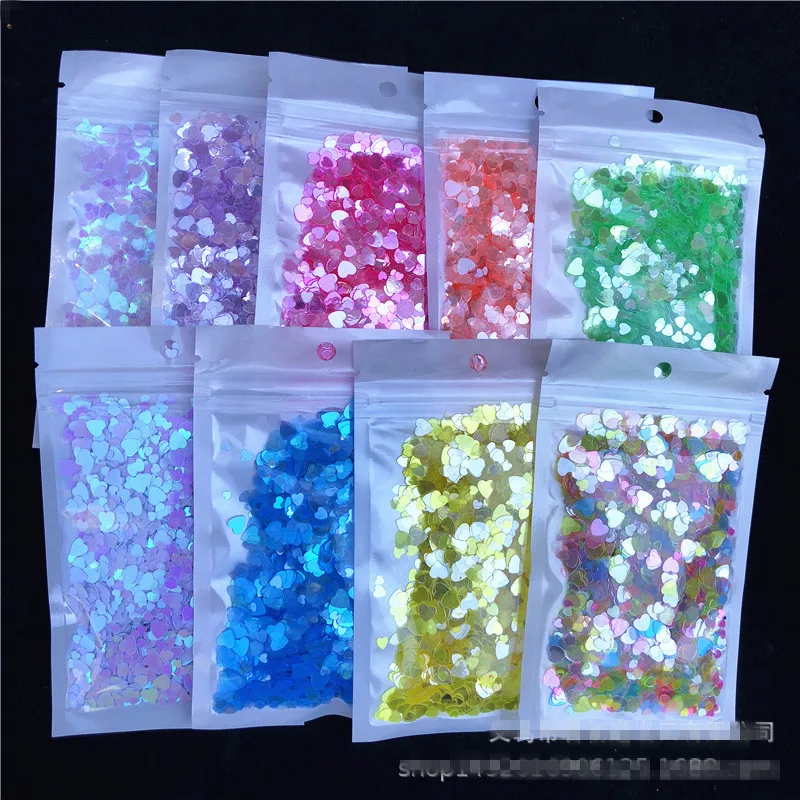 LC/смешанный золотой персик сердце/20 грамм блестки ПВХ плоские для DIY Изготовление карточек цветная коллекция